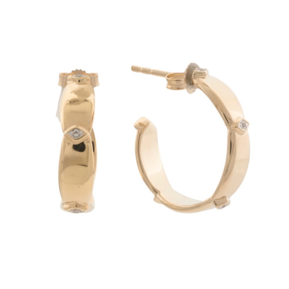 KENDRA SCOTT 18k Gold Plated White Sapphire Jordan Hoop Earrings